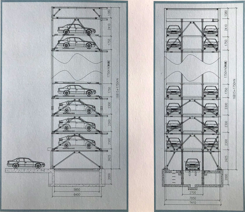 垂直升降立体车库平面图